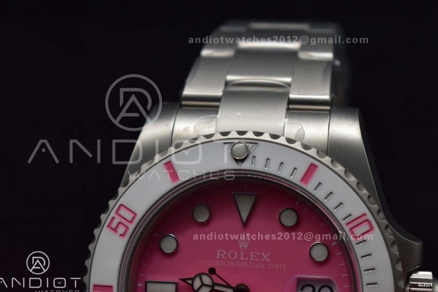 SS Submariner 1:1 VSF Sandblasted Bracelet Pink Dial Best Edition DIW VS3135 On 1204